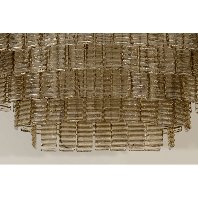 Lustre ovale ovale Venini, Transparent, Laiton poli, 36" Width x 18" Depth x 20" Height