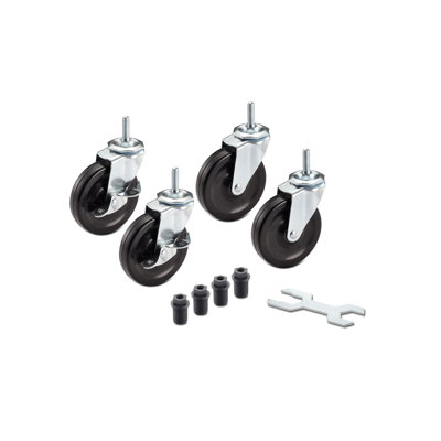 TRINITY 4 in. H x 1 in. D Black Table Wheel (Set of 4)