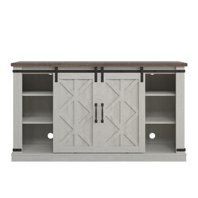 Farmhouse Style TV Stand Up To 65", White