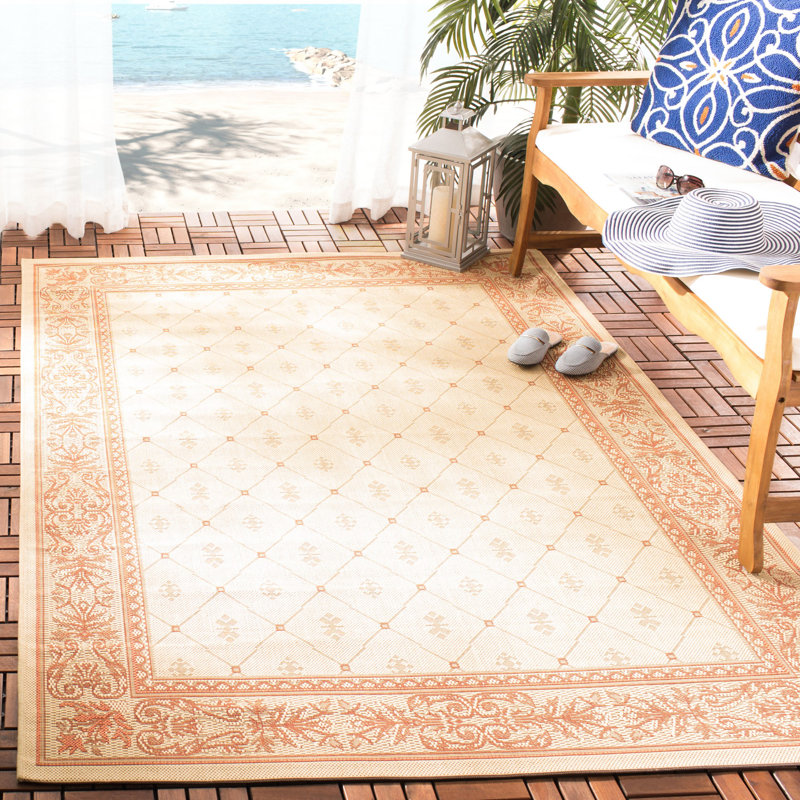 Alessi Performance Geometric Indoor/Outdoor Area Rug, Rectangle 6'7" x 9'6"