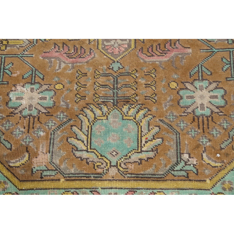 Tapis géométrique à motif persan Tabriz noué à la main 10 x 13