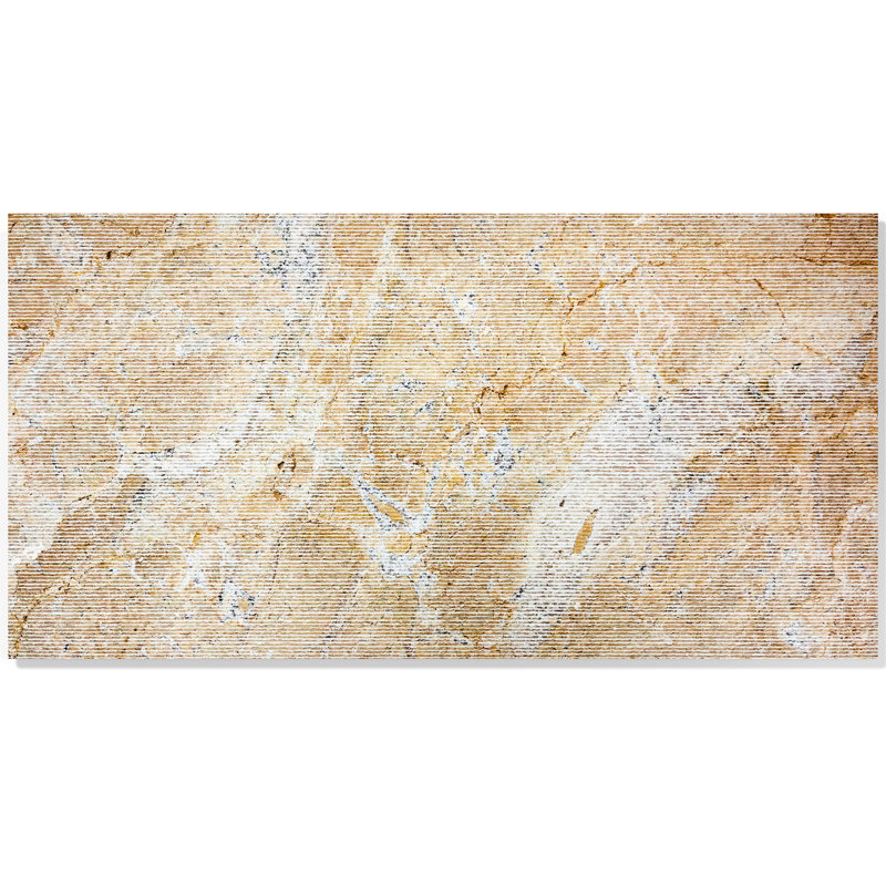 Marbre texturé beige / doré pour mur de hall d'entrée - 12 x 24 pouces, art, luxe, beige doré, jaune, salle à manger de style européen