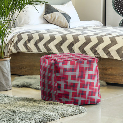Pouf carré à carreaux New England