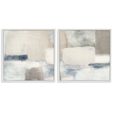 «Beige Modern Collage Shapes», ensemble de 2 giclées encadrées par Carol Robinson