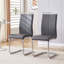 Modern Faux Leather Cantilever Dining Chairs with Chrome Base (Set of 2)-1474587520
