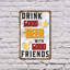 «Drink Good Beer With Good Friends Vintage Style» (paquet de 2) 8 po x 12 po
