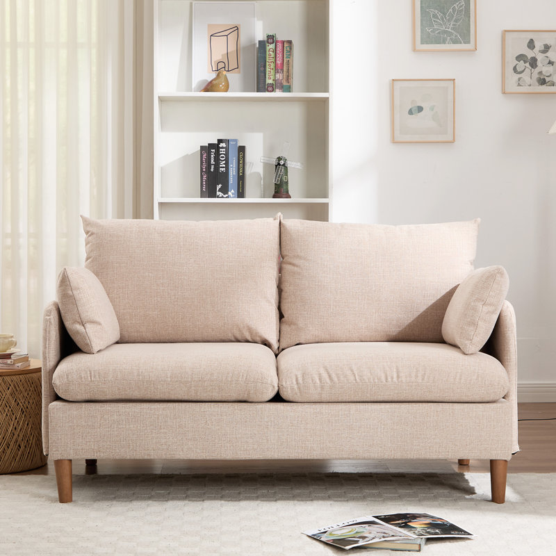 152cm 2 Seater Mordern Upholstered Loveseat Sofa, Oatmeal