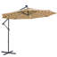 Parasol 32 lumières à DEL - Taupe Poteau, housse respirante, auvent à ajustement facile, fonction d'inclinaison