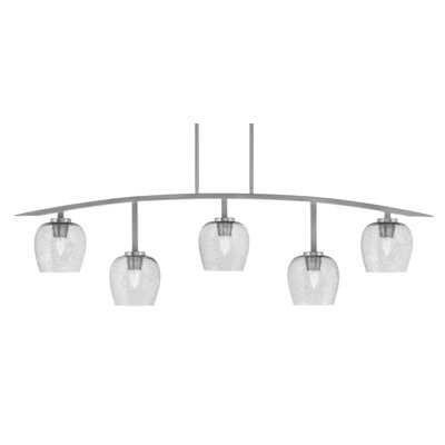Barre d'éclairage 5 lumières kurve au fini graphite avec verre à bulles 6 po
