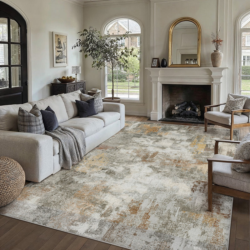 Tapis abstrait moderne Arden, Grey, Rectangle 8'6" x 11'6"