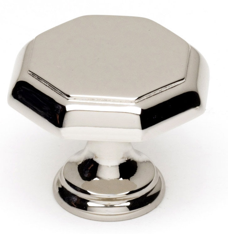 Geometric Knob, Polished Nickel, 1.125" H x 1.375" W x 0.75" D