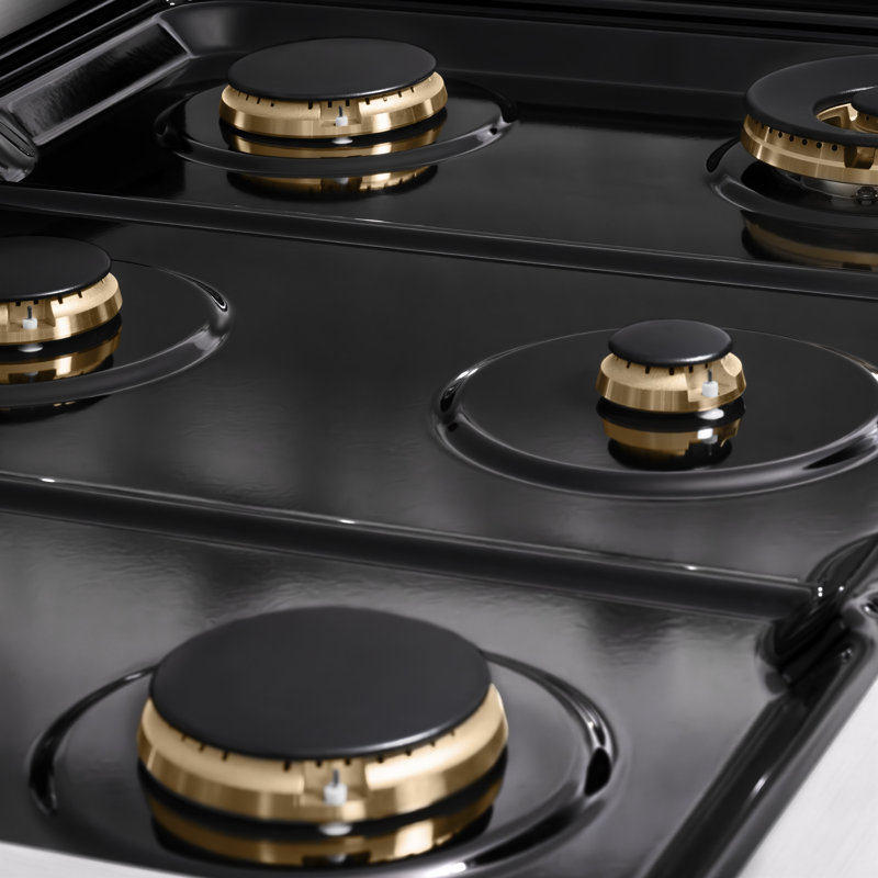 ZLINE 36 in. Autograph Paramount Gas Rangetop w/ 6 Burners & Champagne Bronze Accents, Polished Gold