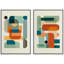 Forme Mid-Century, Mid-Century, géométrique, blocs de couleurs, collage, formes abstraites, œuvre d'art moderne, chambre à coucher minimaliste-100707801-100707800