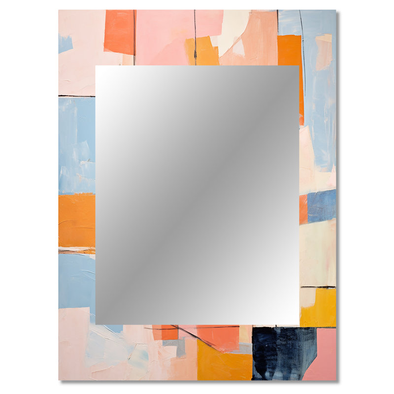 Pensées éphémères de Colorfields II - peinture abstraite, miroir mural décoratif, miroir moderne, impression sur métal