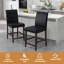 Amany Upholstered Solid Wood and Faux Leather Bar Stool with Solid Wood Frame