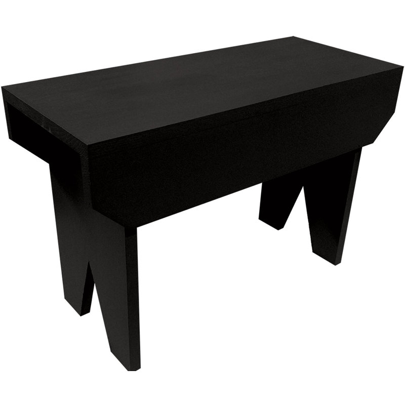 Banc en bois Wyatt, Noir, H 16 po x l 24 po x P 10,5 po