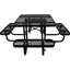 Table de pique-nique carrée de 46 po en acier noir avec base de parasol - pour les événements extérieurs comme le camping, le pique-nique et la pêche