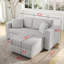 Canapé modulaire rembourré 2 places avec repose-pieds Frederick-1433502284