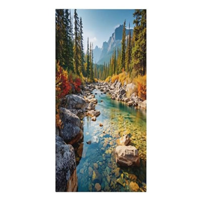 Serviette de plage surdimensionnée en microfibre Waters Golden Trees, serviettes de piscine à séchage rapide sans sable, drap de bain léger et absorbant pour les vacances, 32 po x 63 po et un sac en toile de style chinois gratuit est inclus