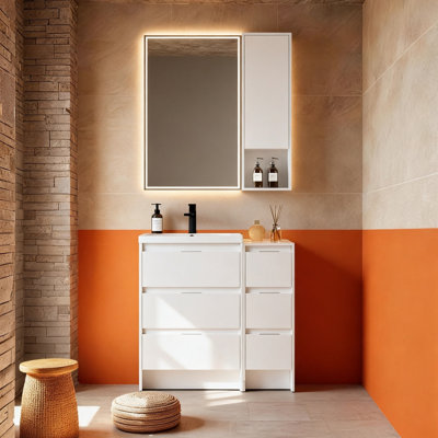 Ensemble de meuble-lavabo autoportant 36 "Cube