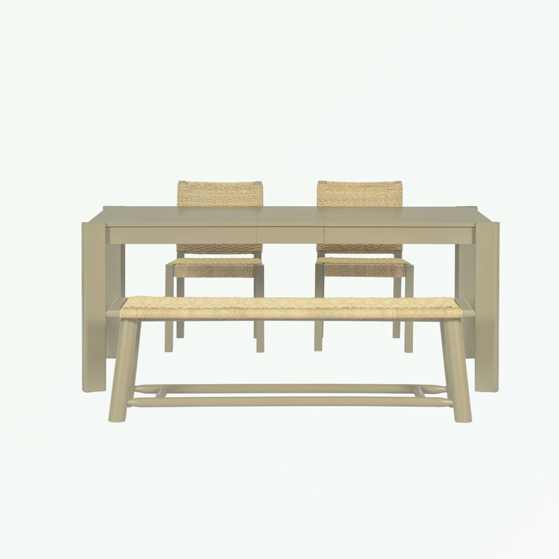 6 pieces Extendable Dining Table Set with bench
