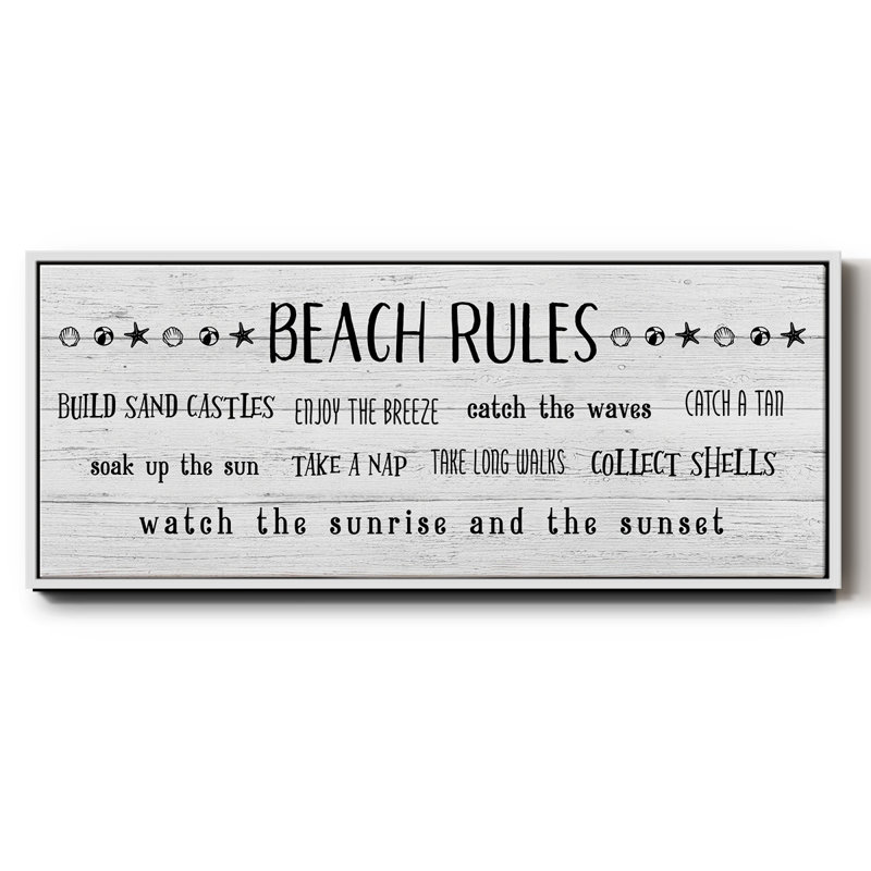 Rules of the Beach - Toile encadrée, H 24 po x l 60 po