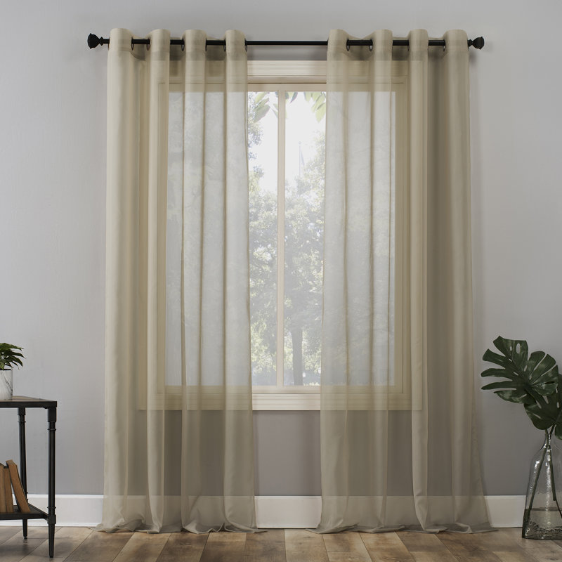 Panneau de rideau simple diaphane avec œillets, L 59 po x L 63 po, Gruau