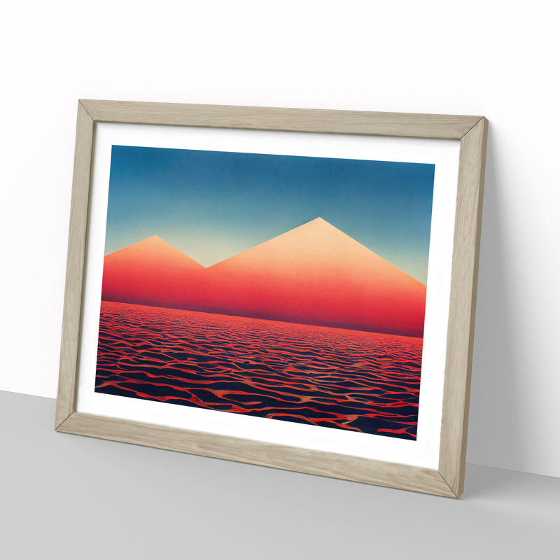 Special Abstract Mountains - Framed Print, 34cm H x 46cm W x 2cm D, Oak