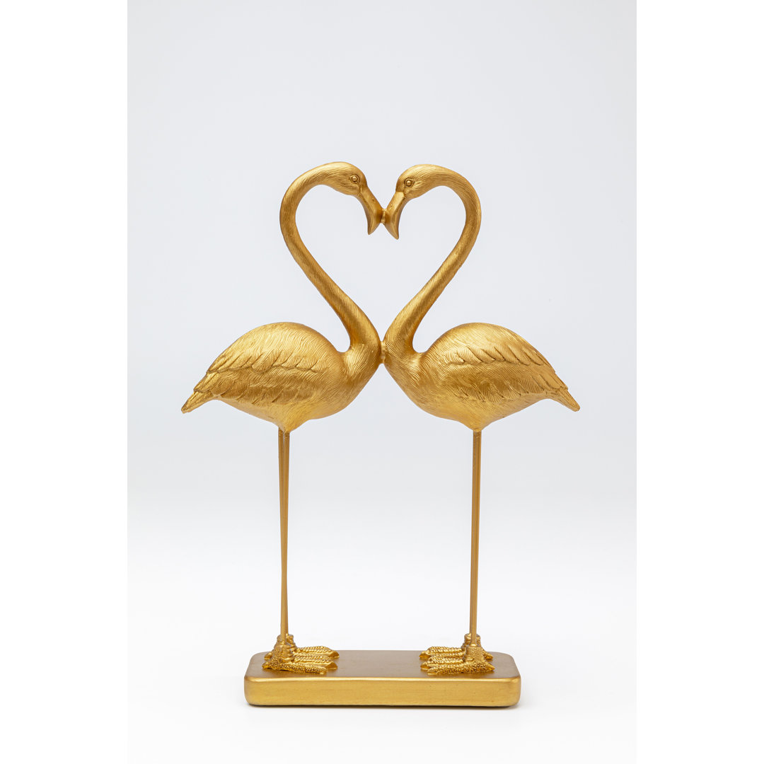 Dekofigur Flamingo Liebe Gold