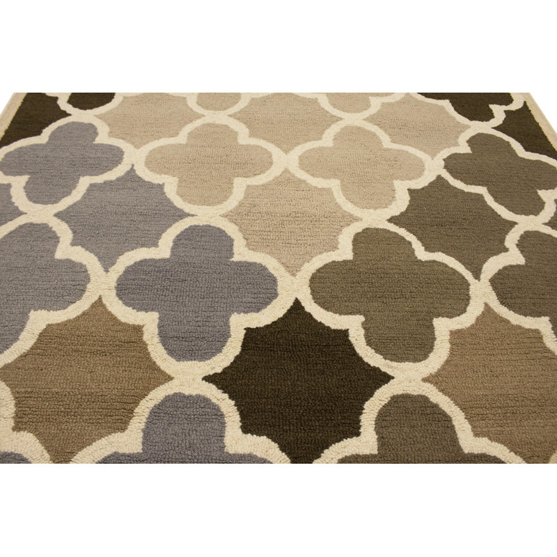 Trellis Handmade Tufted Wool Area Rug in Multicolored