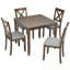 Ensemble de salle à manger 5 pièces avec 4 chaises à dossier croisé-1571882327