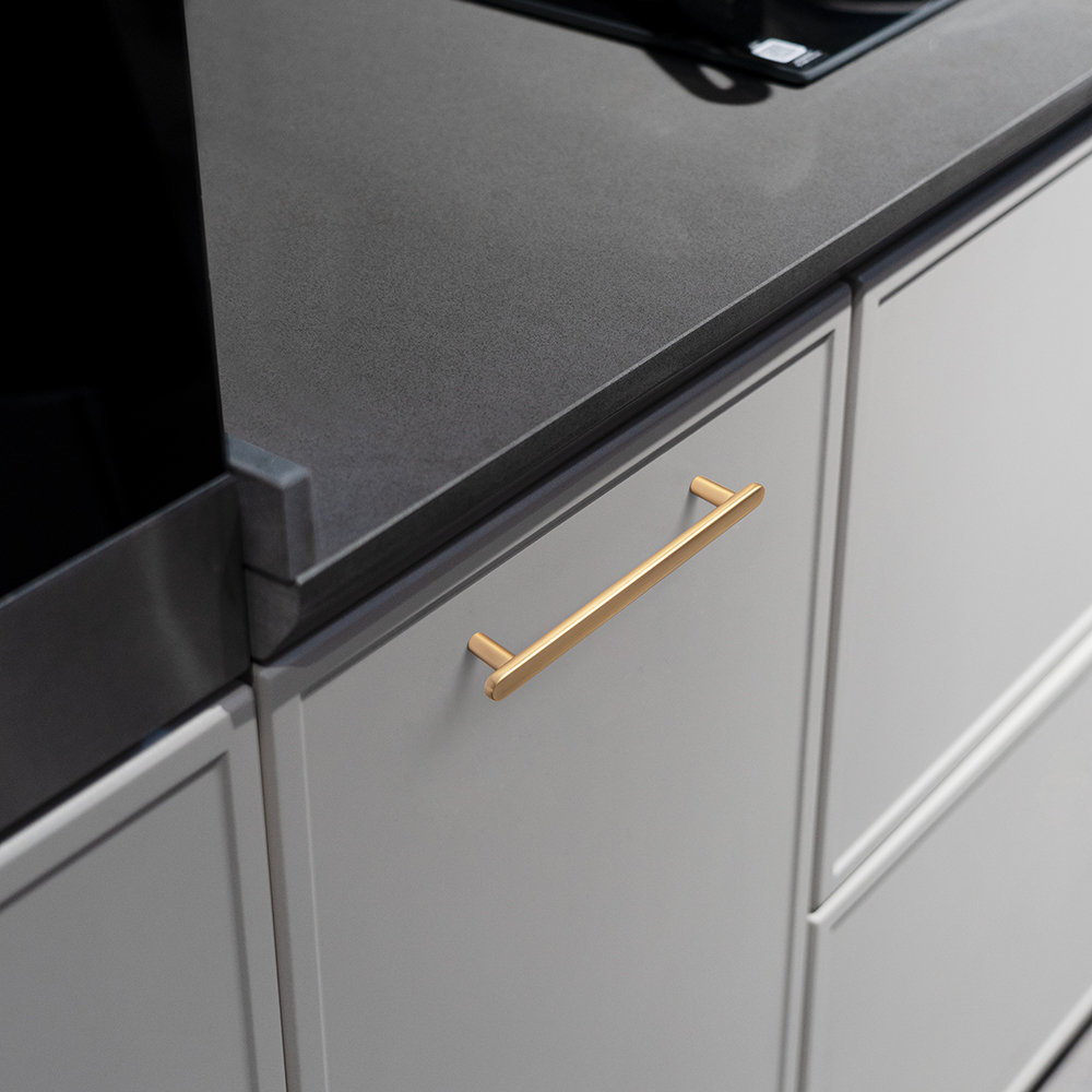 Center Bar Cabinet Pull, 5 1/16", Champagne Bronze