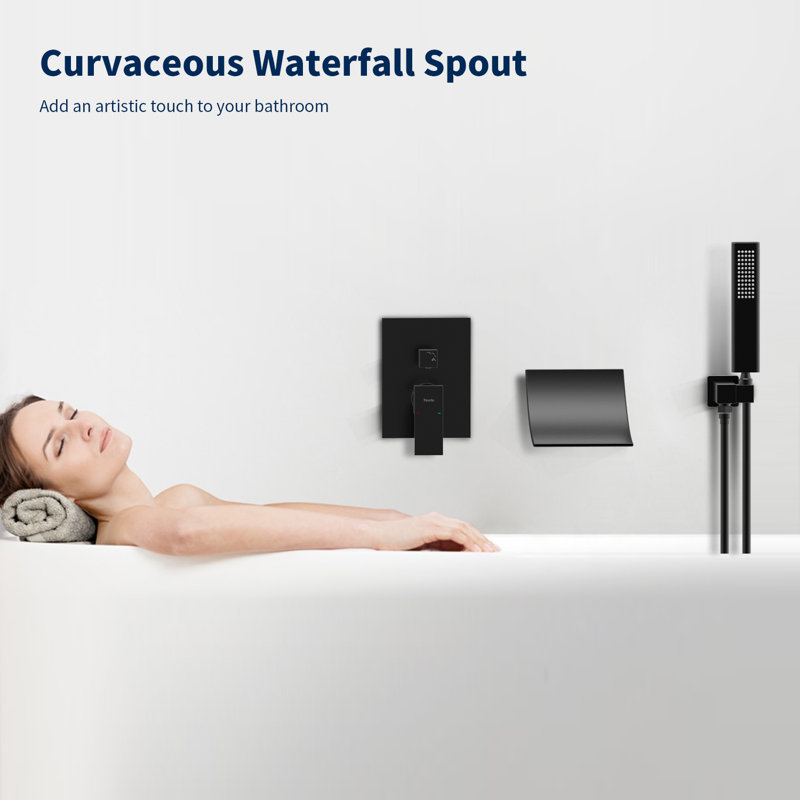 Système de douche à une poignée avec robinet incurvé commercial