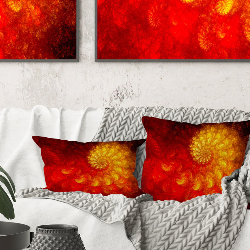 Coussin décoratif orange et rouge Infinity Spiral
