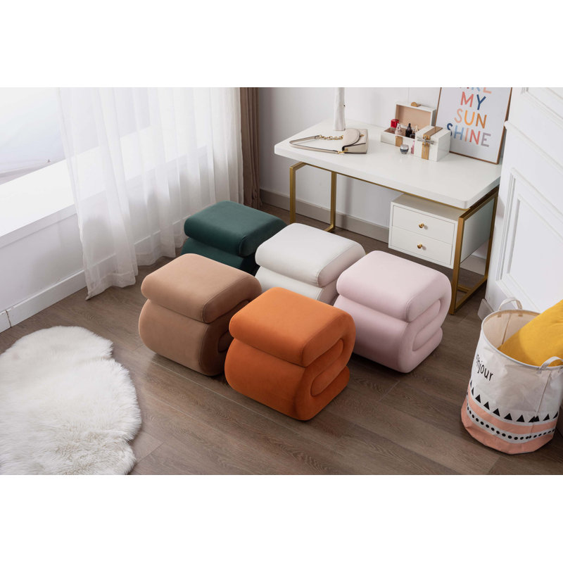 Merchiston Solid Wood Accent Stool, Coffee Brown