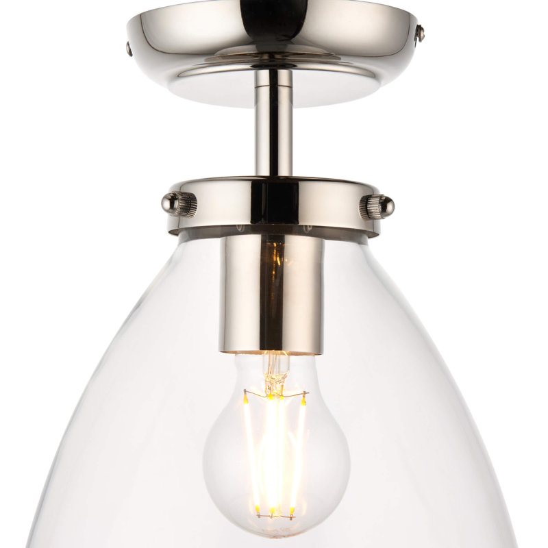 Glass Flush Mount, Semi-Flush Mount, Satin Nickel, 240cm H x 210cm W x 210cm D