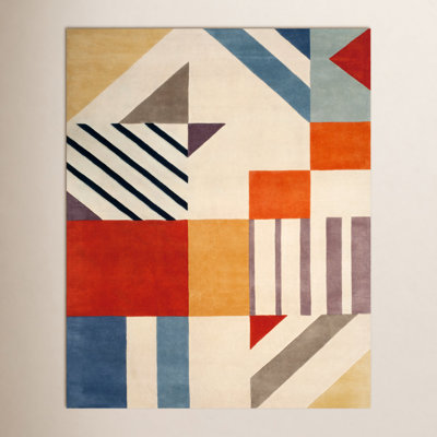 Tripoli Ivory Multi Hand-Tufted Geometric Rug