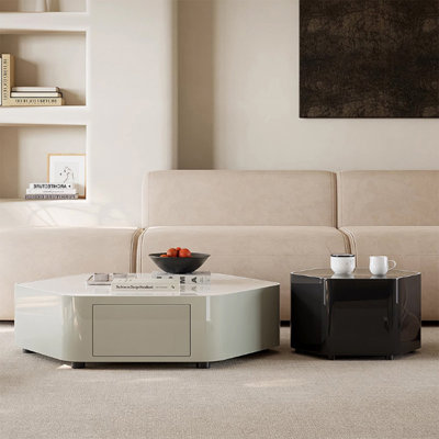 Table basse hexagonale en pierre supercristalline