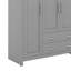 Armoire 3 portes avec 2 tiroirs, 2 tringles et tablettes
