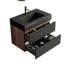 Meuble-lavabo 30 po avec lavabo en quartz noir mat Grace