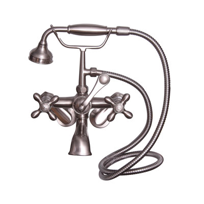 3 Handle Bathroom Clawfoot Tub Faucet with Diverter