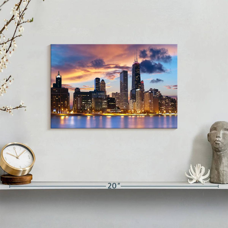 Horizon urbain de Hannes, Chicago, H 8 po x l 12 po