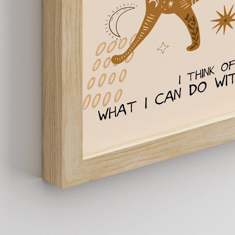 «I Don't Think Out Of The Box Boho Jungle Leopard Botanical Cheetah Wall Decor Inspirational» sur papier, Naturel