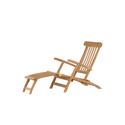 Sojitra 150cm Long Reclining Teak Single Sun Lounger