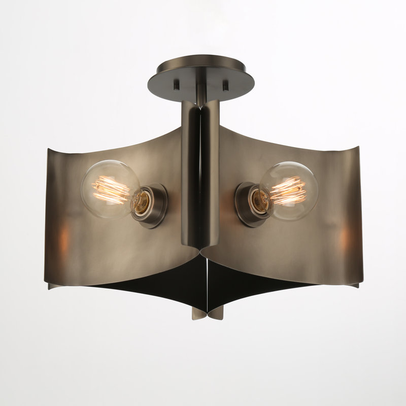 Metallo Semi Flush Mount, Vintage Nickel