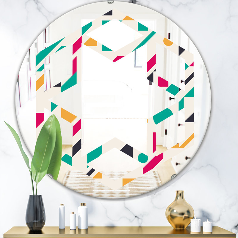Miroir mural Hexagon Star Diamond V Eclectic, 23,6 po x 23,6 po, Étoile hexagonale géométrique