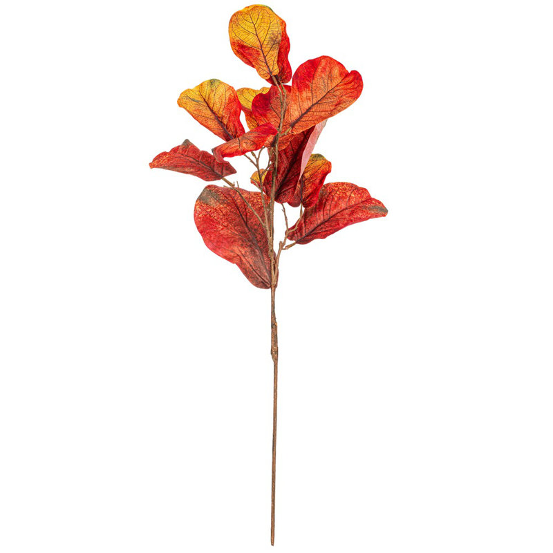 Vickerman 45" Orange Fiddle Leaf Spray. It measures 45 by 7 inches. It includes 2 pieces per bag.