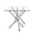 5-Piece Modern Glass Top Dining Set with 4 Upholstered Cantilever Chairs-1702072023