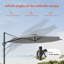 Parasol en porte-à-faux 10 pi avec lumières, tissu teint dans la masse, abat-jour luxueux avec rotation à 360 °-671909959