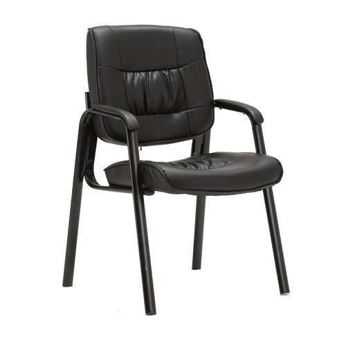 Symple Stuff Stellan Leather Seat Waiting Room Chair with Metal Frame ...